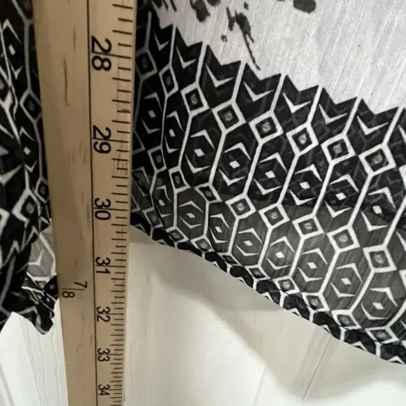 Rose & Olive Sheer Mixed Print Boho Blouse with Off White Cami, Plus Size 3X NWT - Picture 5 of 6